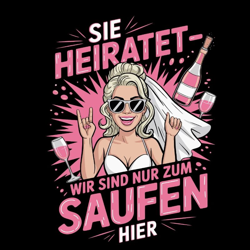 Funny German Hen Party Sie Heiratet Design