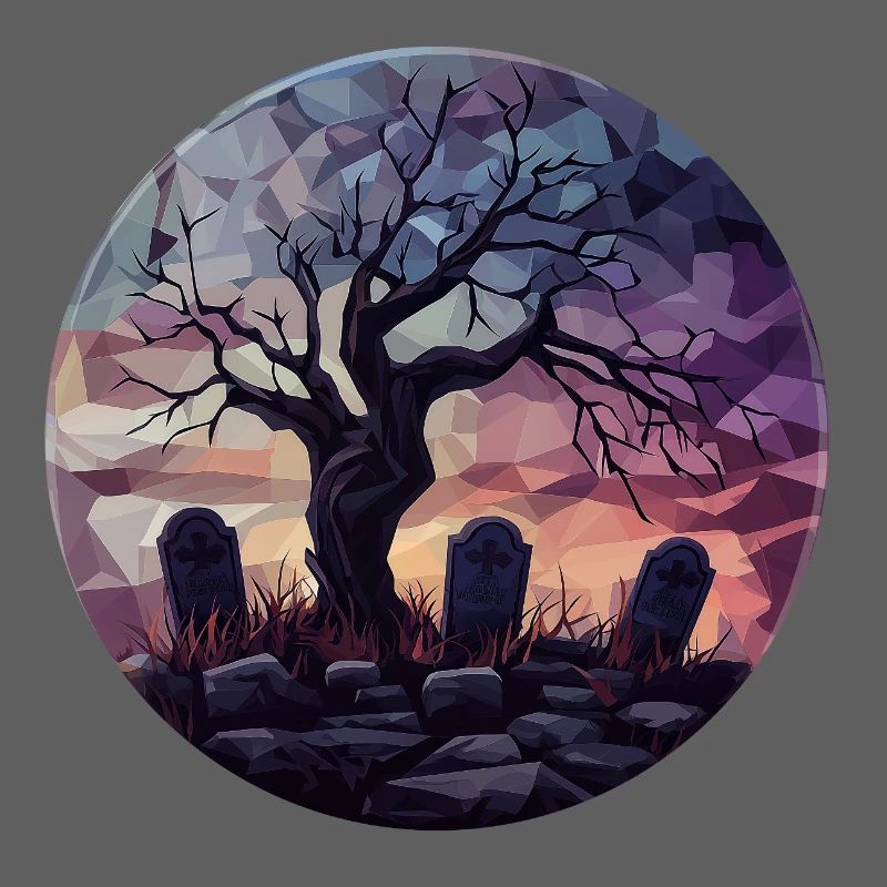Geometric Ghost Tree at Sunset