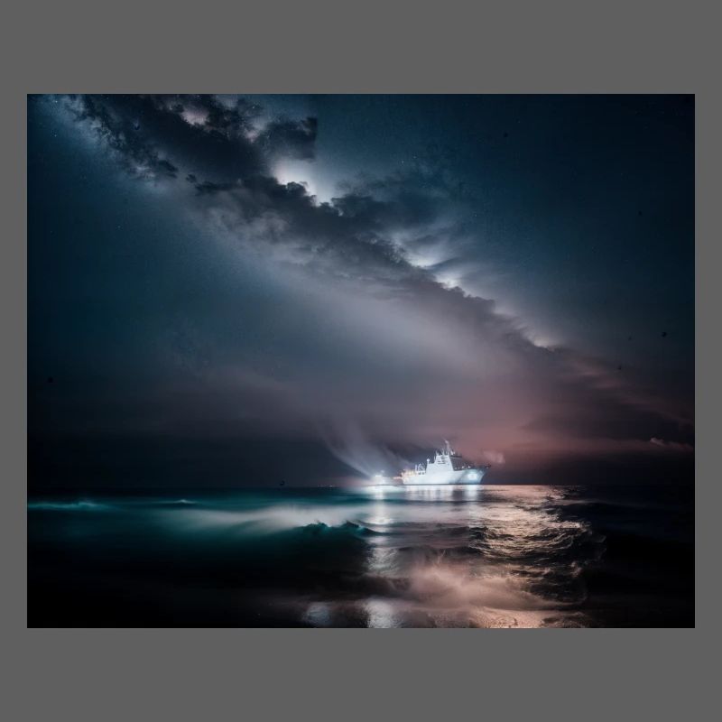 Ship at night