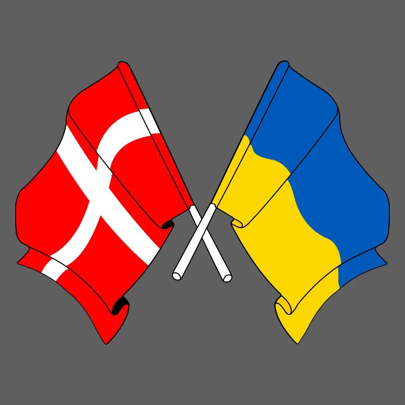 Drapeau Danemark, drapeau Ukraine