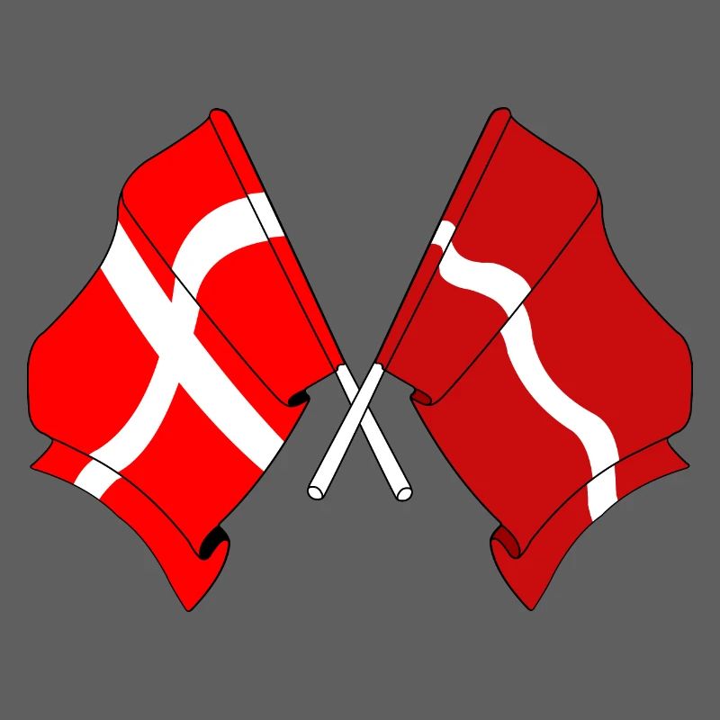 Drapeau Danemark, drapeau Lettonie