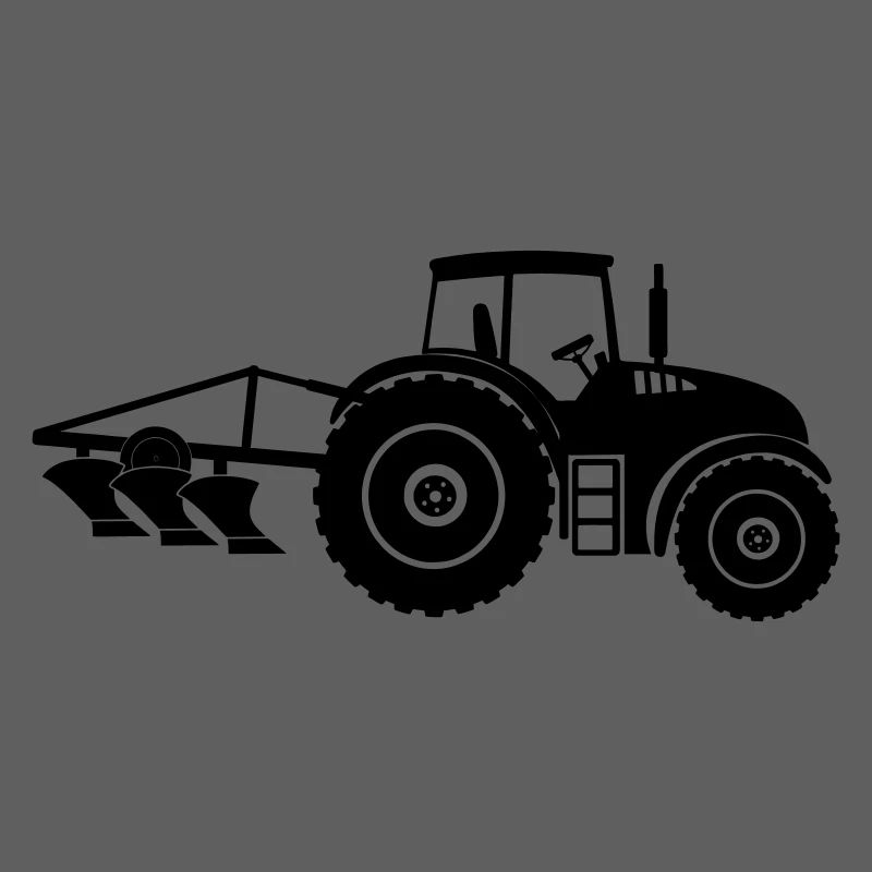Tractor with plow logo farm
