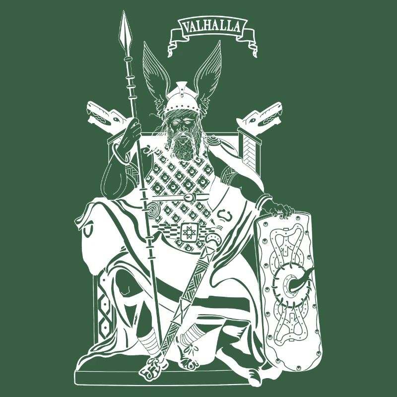 Odin on throne white
