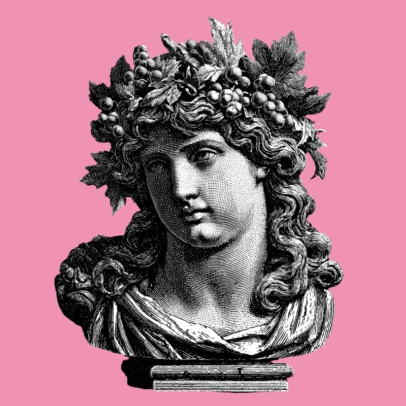 Buste antique de Bacchus – Gravure classique 