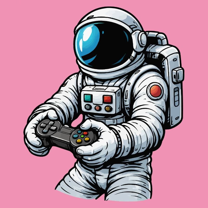 Astronaut with game controller