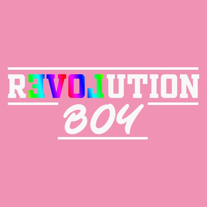 Revolution Boy Rainbow Pride Text Graphic