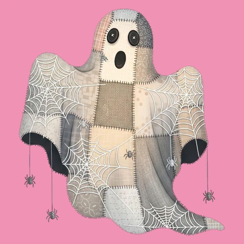 Fantôme patchwork avec toiles d’araignée