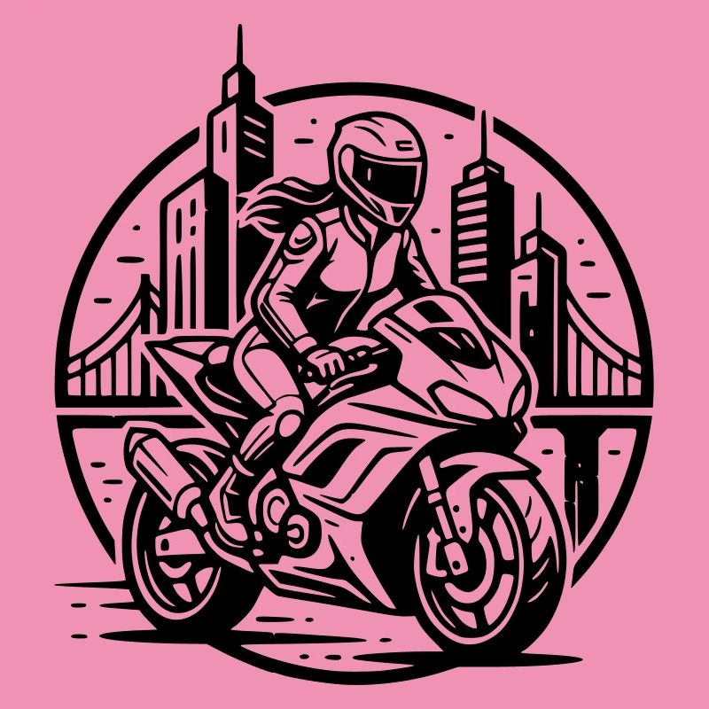 Biker, der auf ein Abenteuer geht
