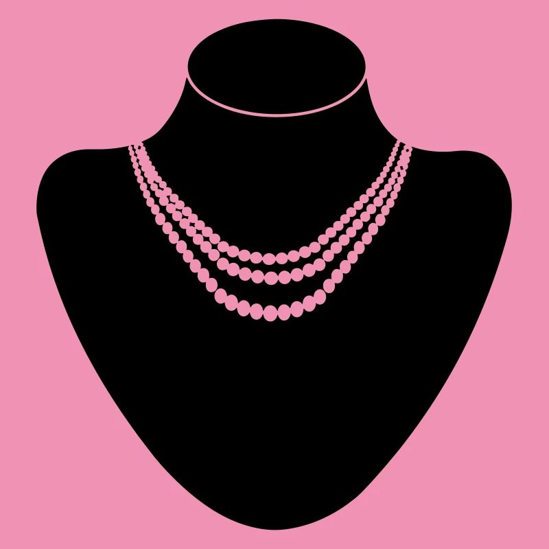 Support col bijoutier avec collier perles