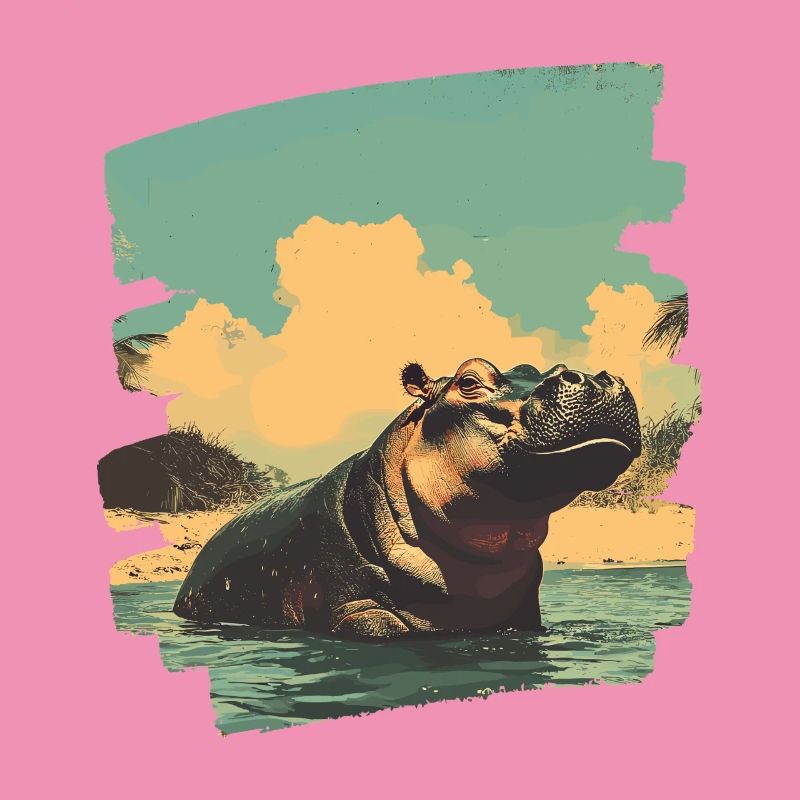 Nilpferd Retro