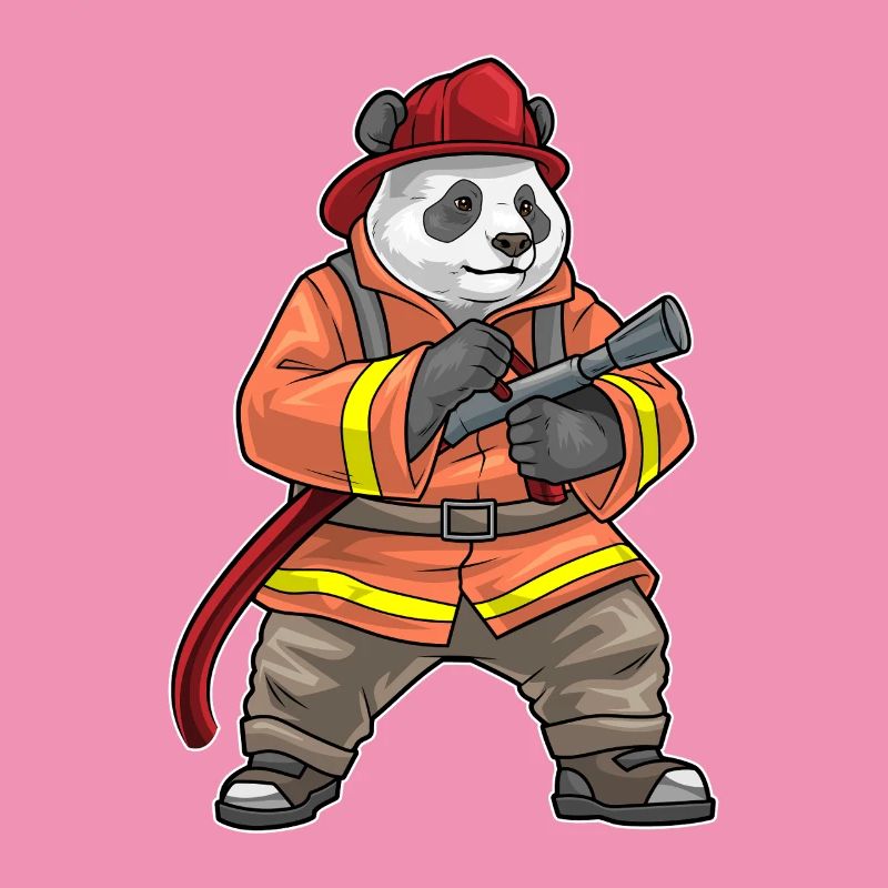 Panda Firefighter Fire Hose Fire Hose Fire Brigade