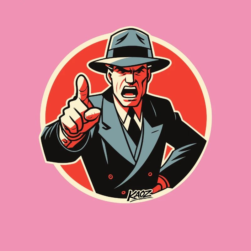 Retro Noir Mobster dapper dude Pointing