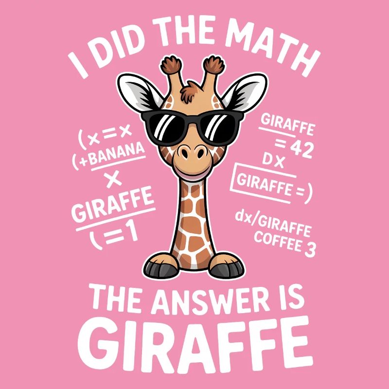 Math Sayings Giraffe Funny Math Gift