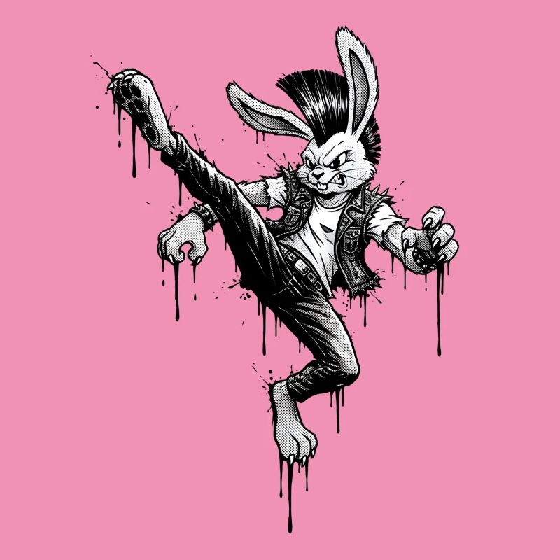 Heavy Metal Easter Bunny Rocker Easter Hardcore Bunny