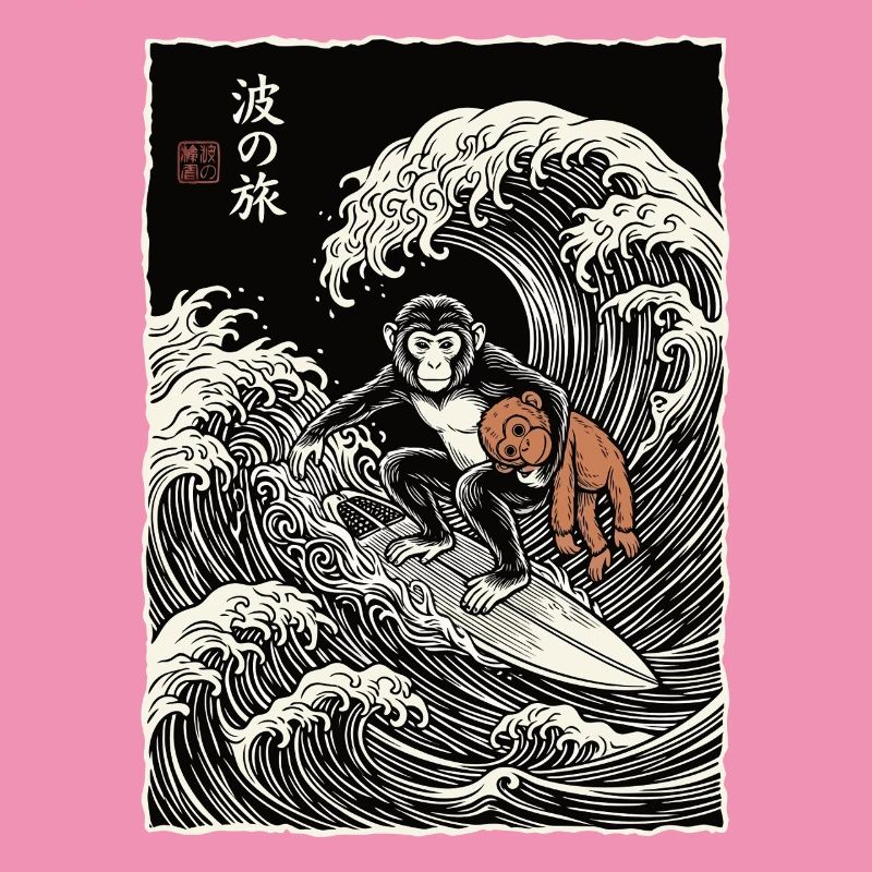 Ukiyo-e Baby Monkey Punch