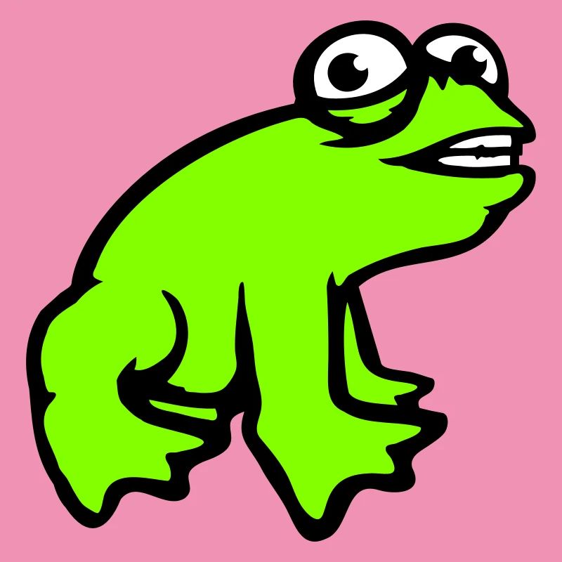 Frog grins cool funny comic crazy toad