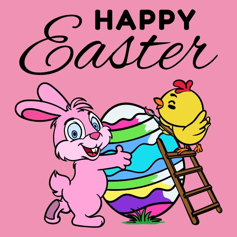 Happy Easter Easter Bunny Easter Chick Sweet