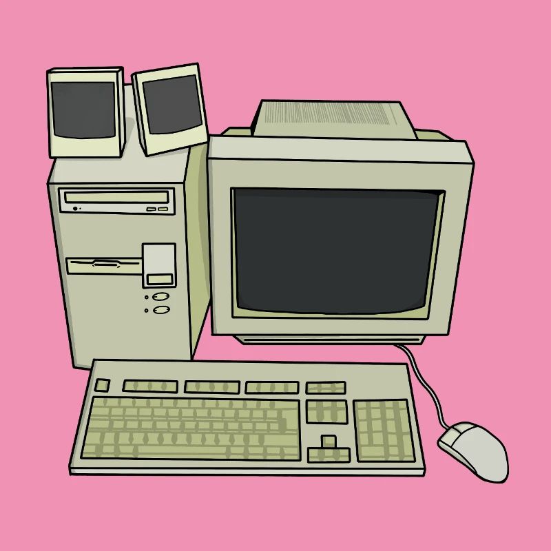 Retro Computer Desk Setup