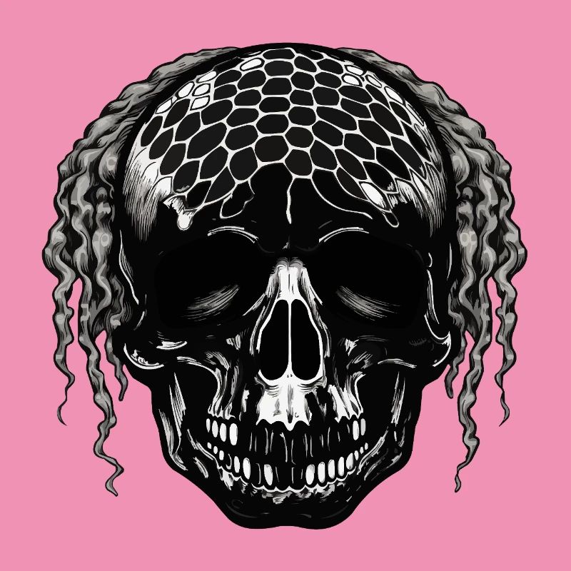 Skull with Mesh Pattern Dreadlocks