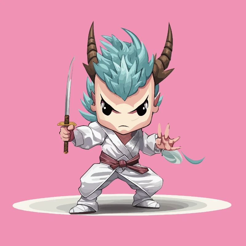 Chibi Warrior with Katana