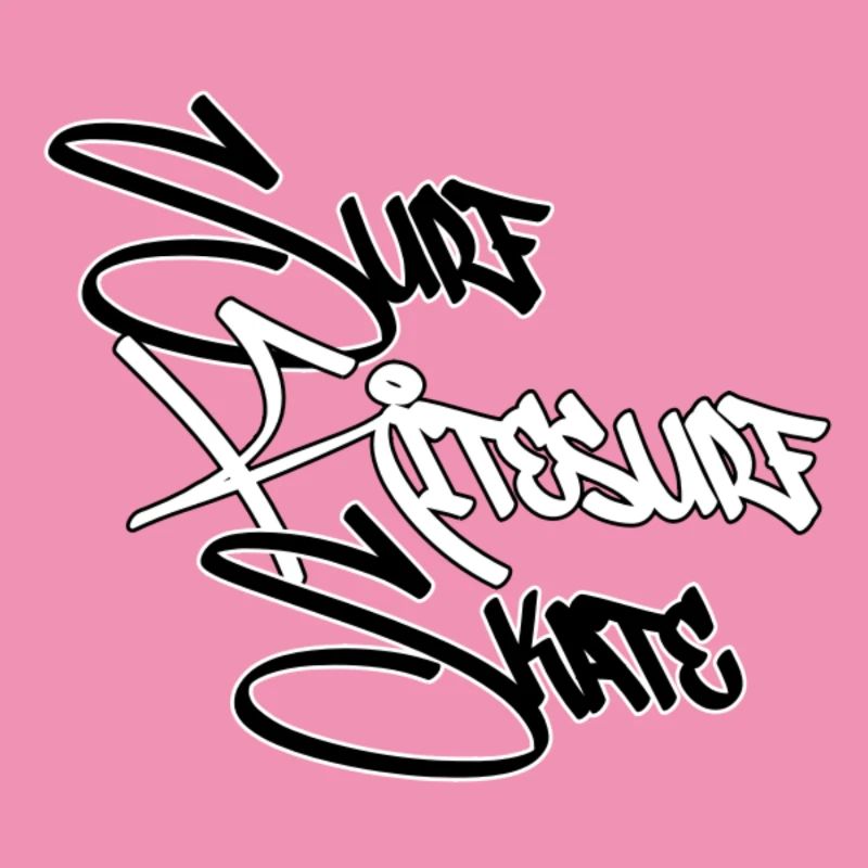 Graffiti Surf Script Blanc