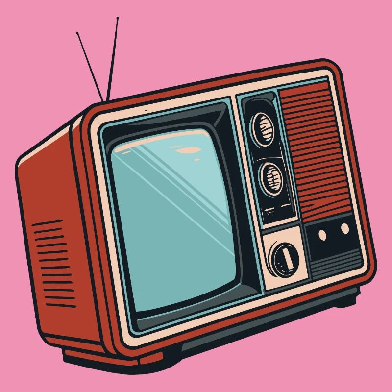 Télévision rétro illustrée Pop Art