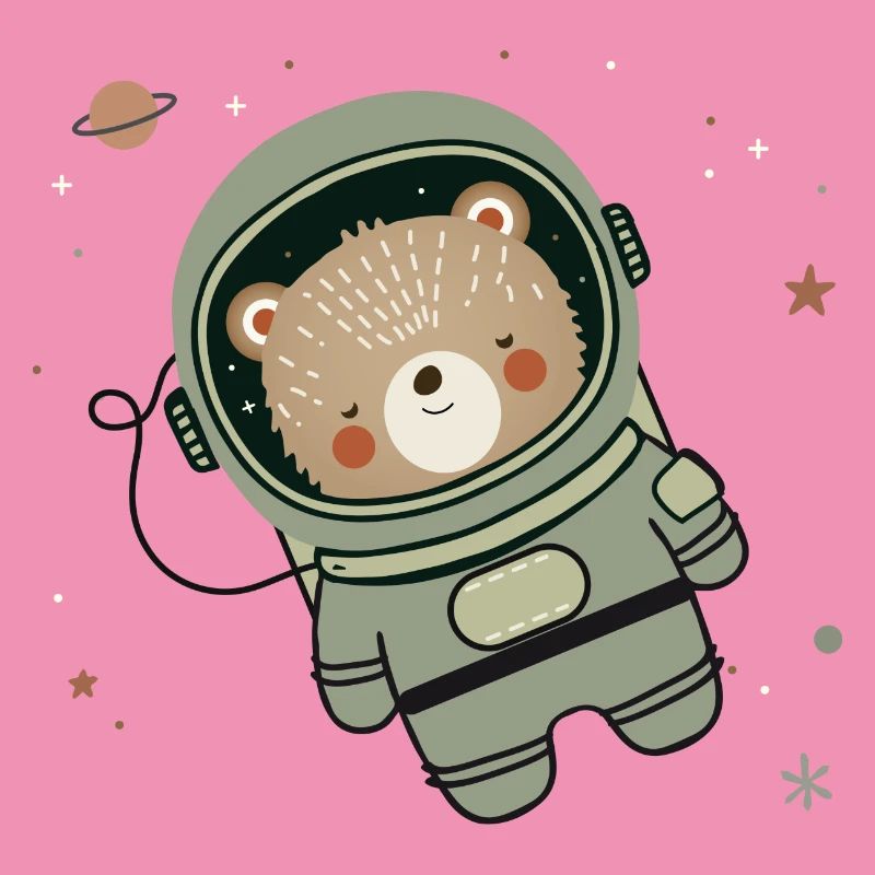 Ours astronaute mignon dans l’espace