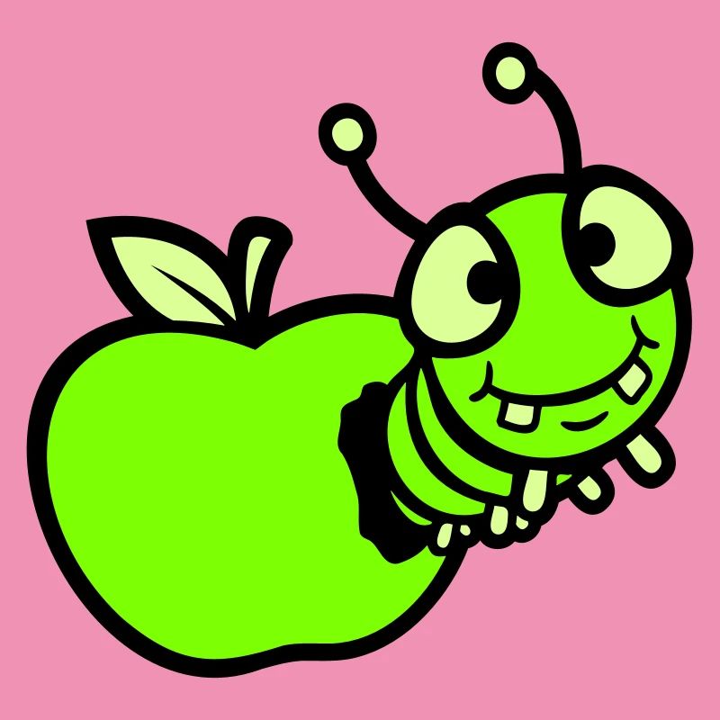 Caterpillar peeps apple hole comic funny cute cute