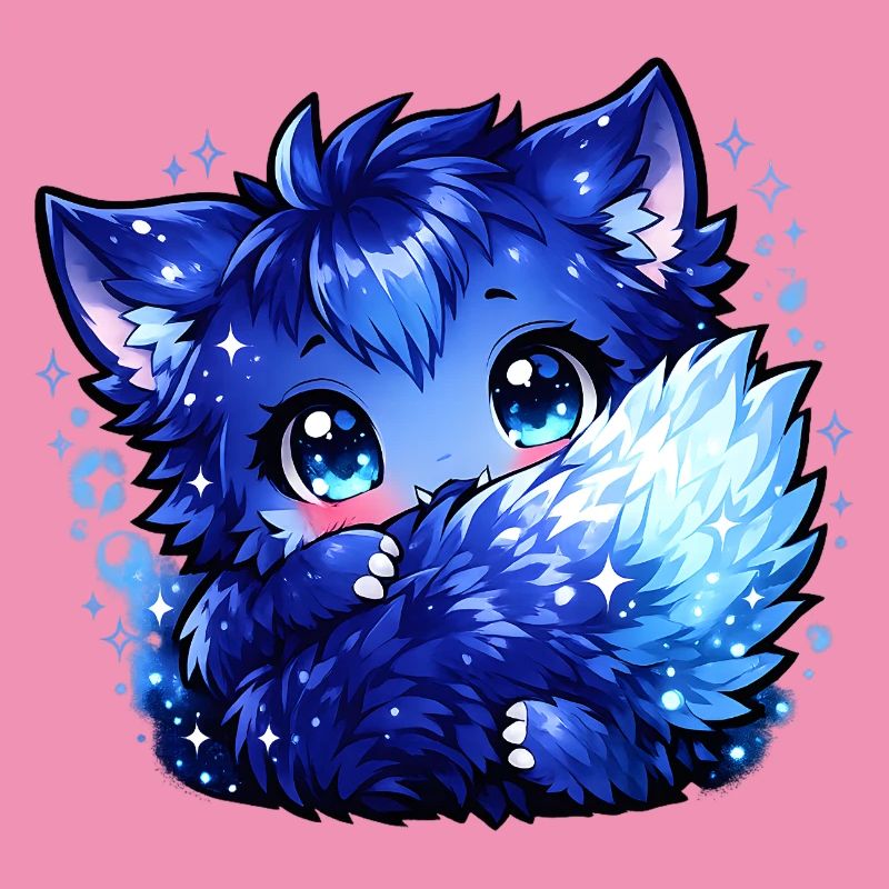 Blauer Eisfuchs Chibi-Design
