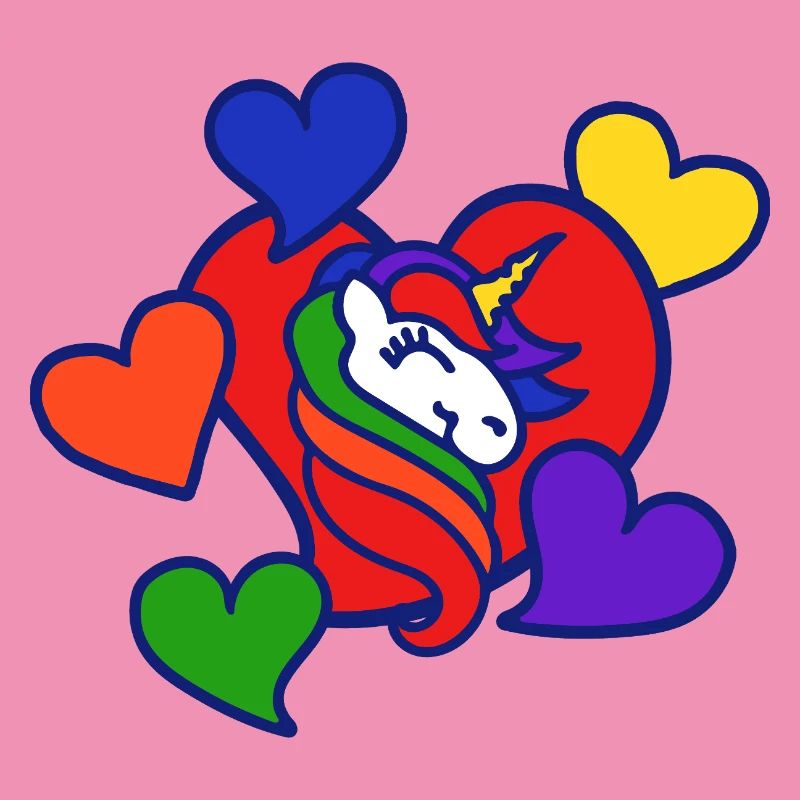 Regenbogenherz-Einhorn