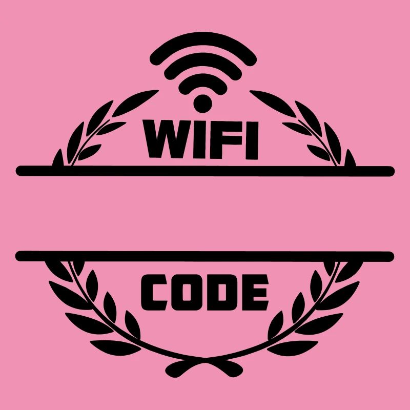 Code wifi dans une couronne de laurier avec barre de texte vierge