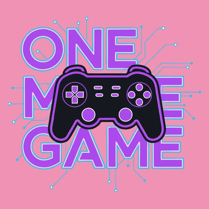 One Game Controller Neon Circuit