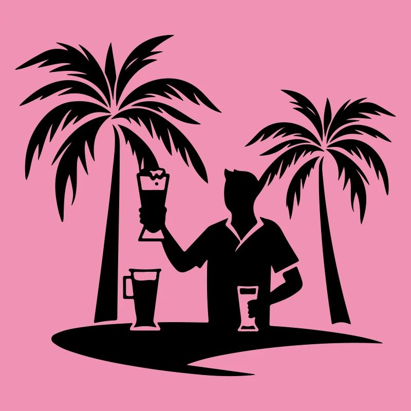 Silhouette de plage de palmiers de vacances