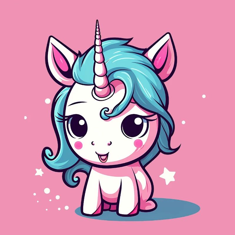 Blauhaariges Einhornchen Sticker