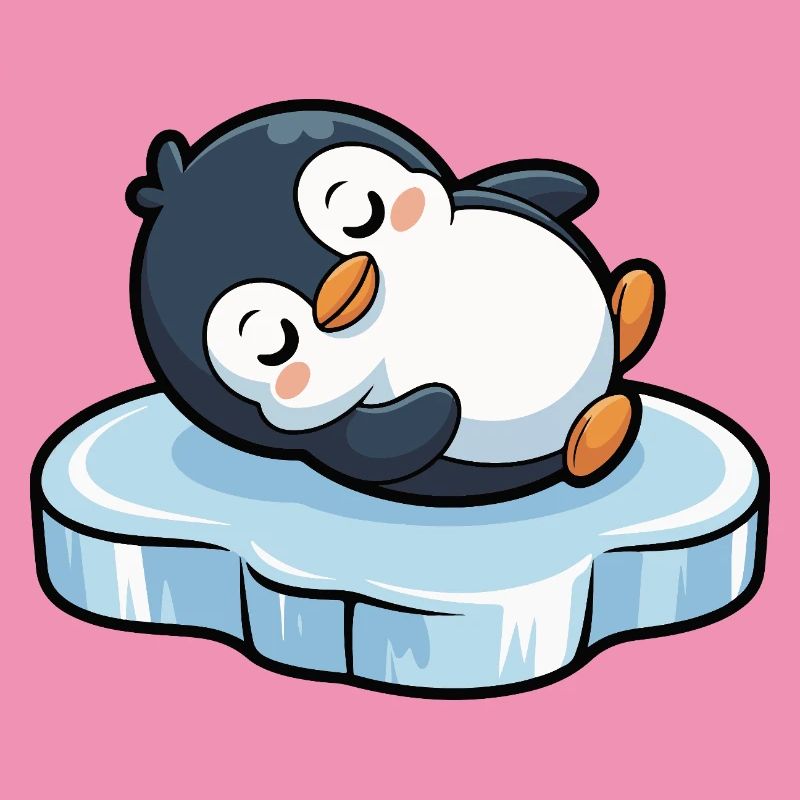 Schlafender Pinguin auf Eis