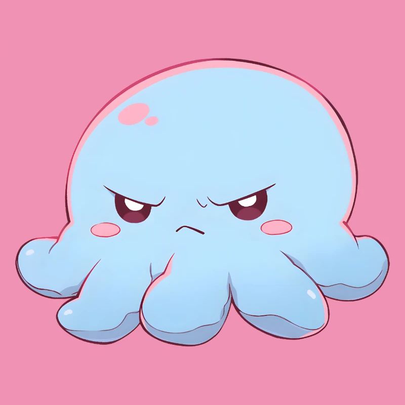 Blue grumpy octopus