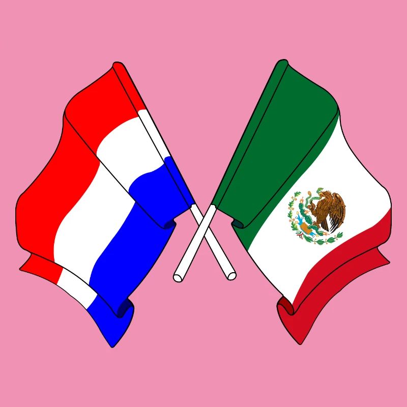 Drapeau Pays-Bas, drapeau Mexique