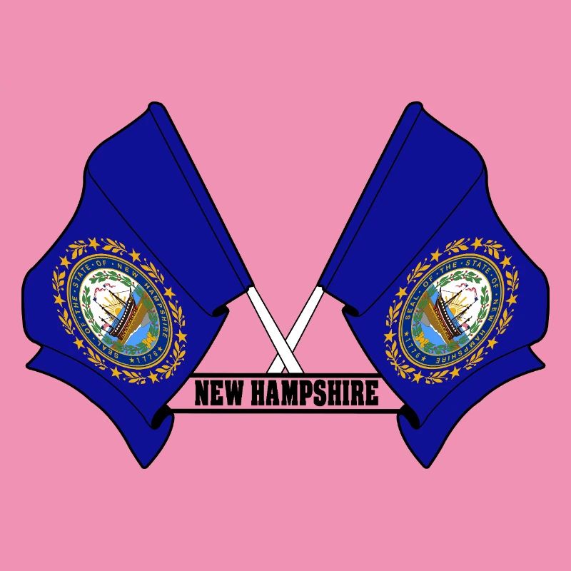 Two flags text NEW HAMPSHIRE