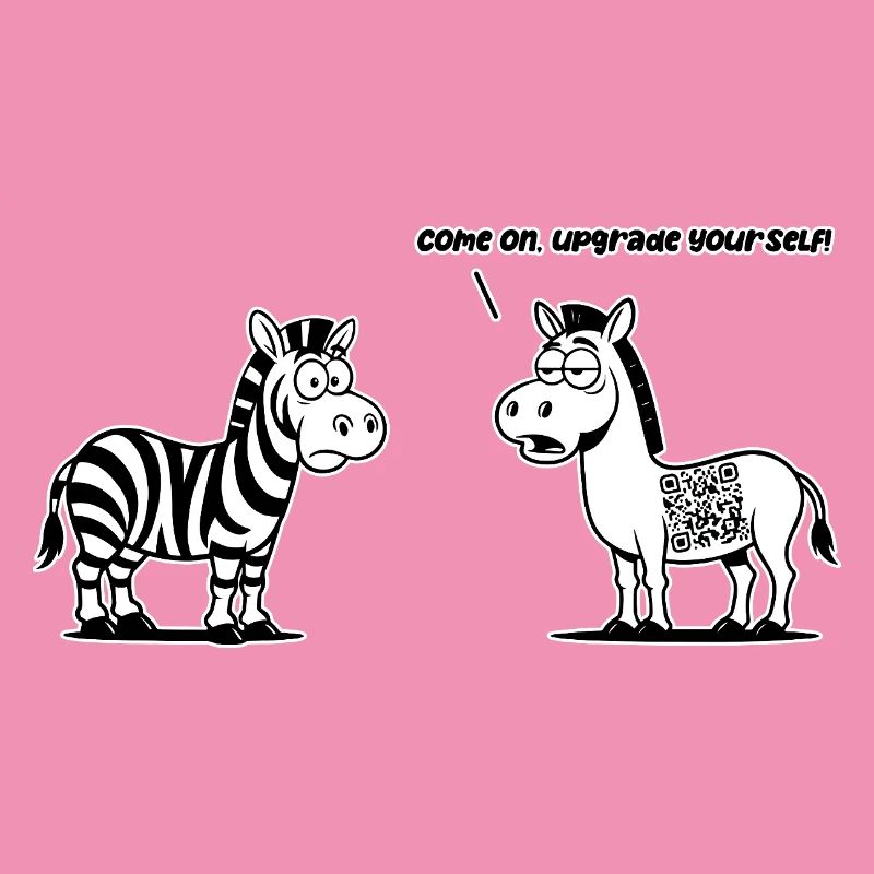 Lustiges Zebra mit QR-Code-Upgrade