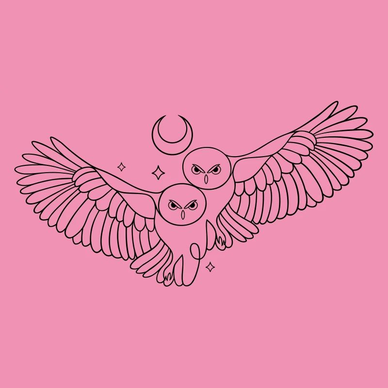 Eule Eulen Mond Liebe Infinity