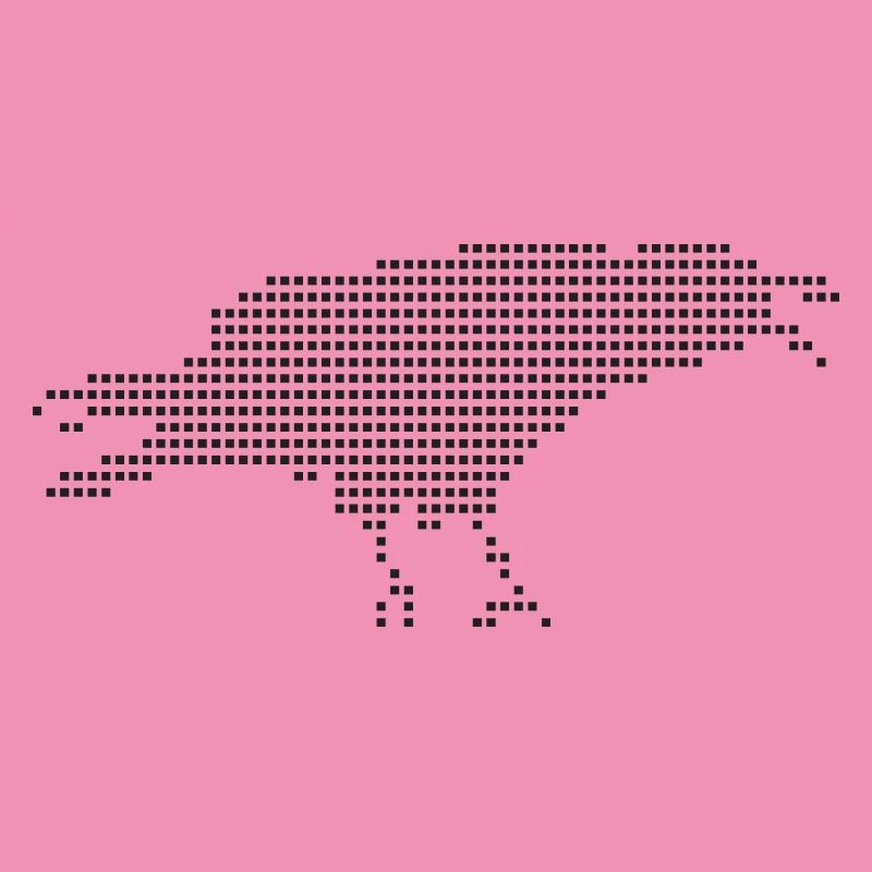 Raven Pixel Dot Silhouette