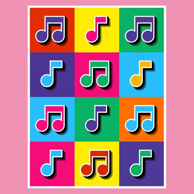Mosaïque de notes musicales Pop Art