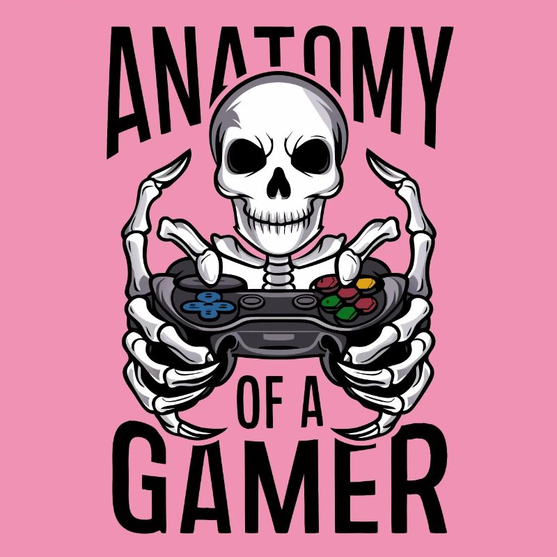 Gamer Skeleton mit Gamecontroller