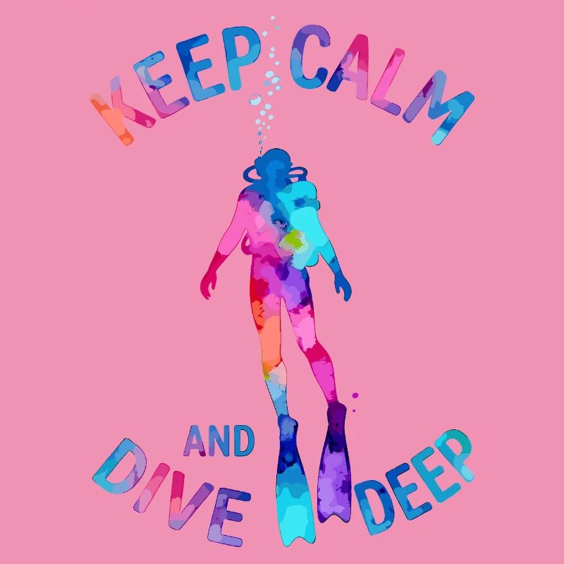 Keep Calm Dive Deep Bunter Taucher