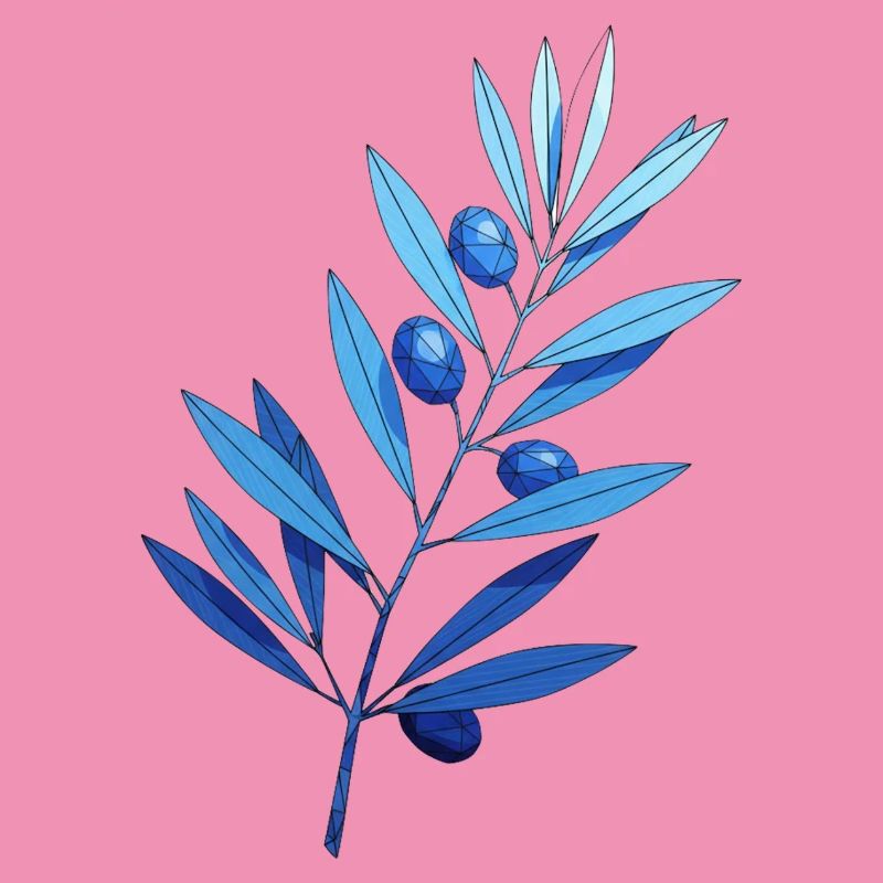 Branch | Blue leaf branches with blueberries