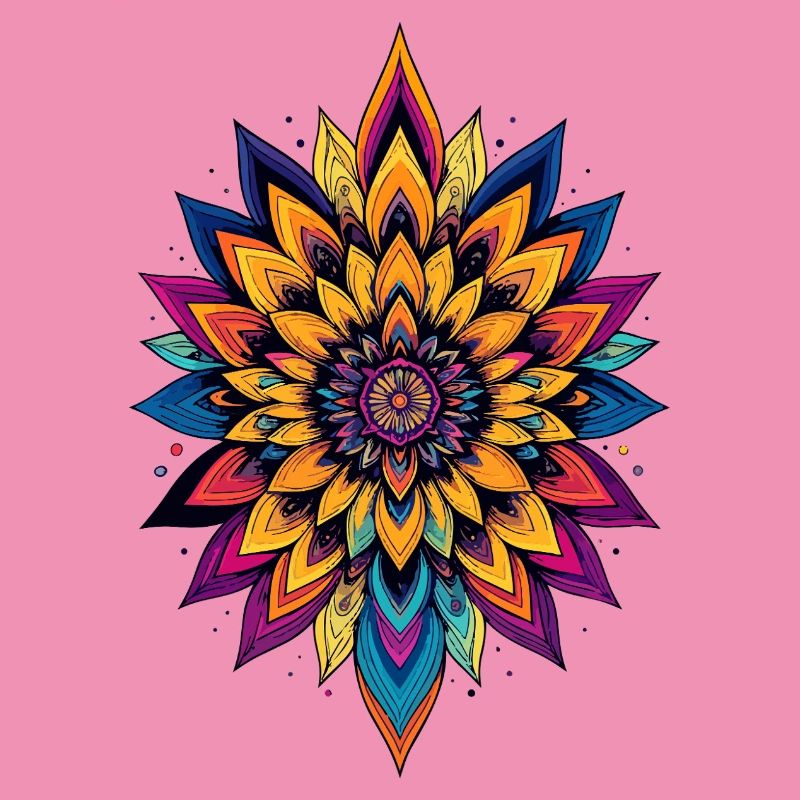 Étoile fleur colorée de mandala de fleurs LSD