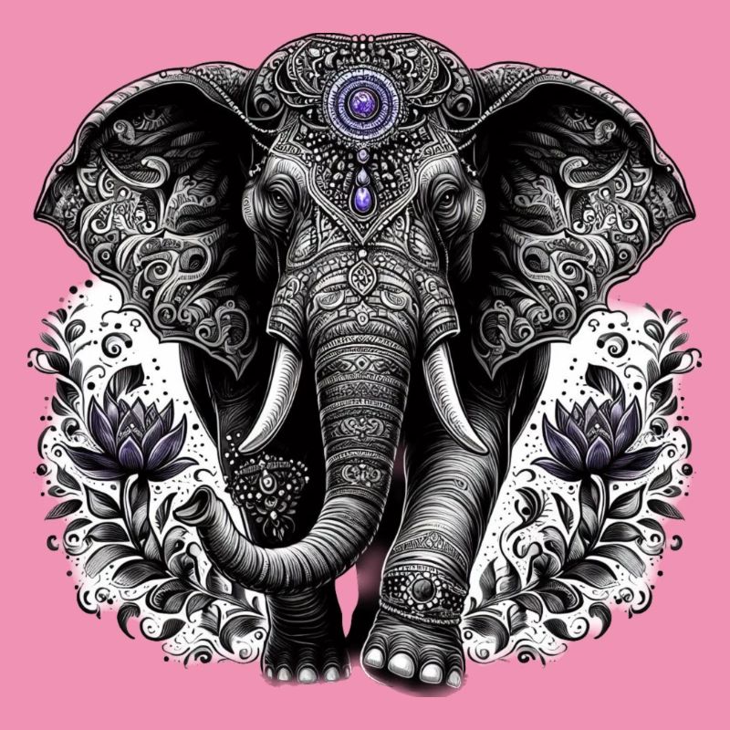 Éléphant avec coiffe