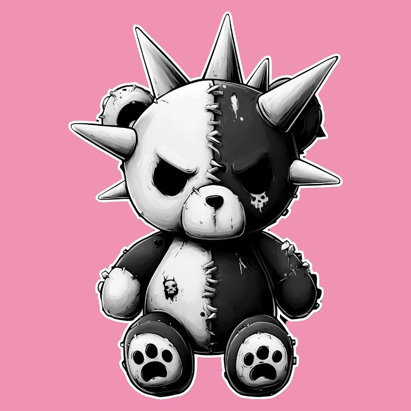 Split Skull Plüschbär Punk