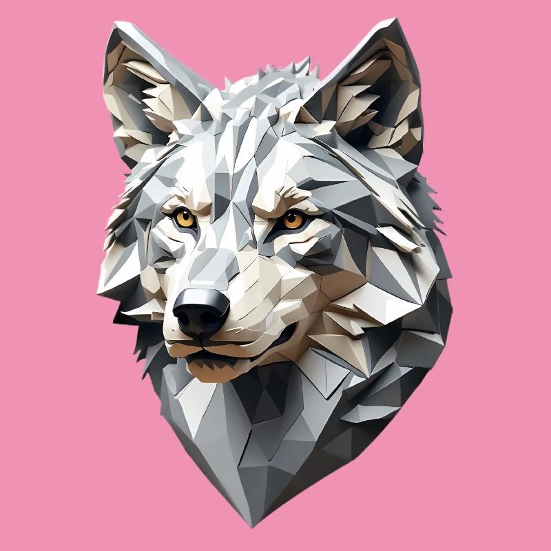 Wolfskopf LowPoly Geometrisch