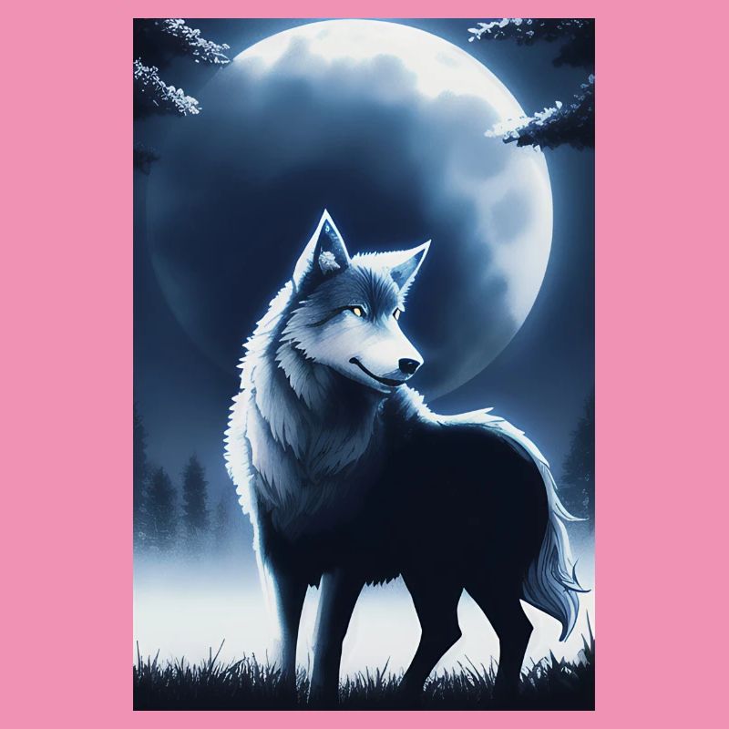 Wolf and Moon